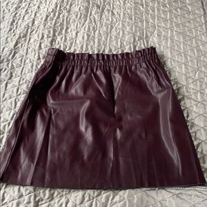 Ann Taylor LOFT burgundy pleather skirt